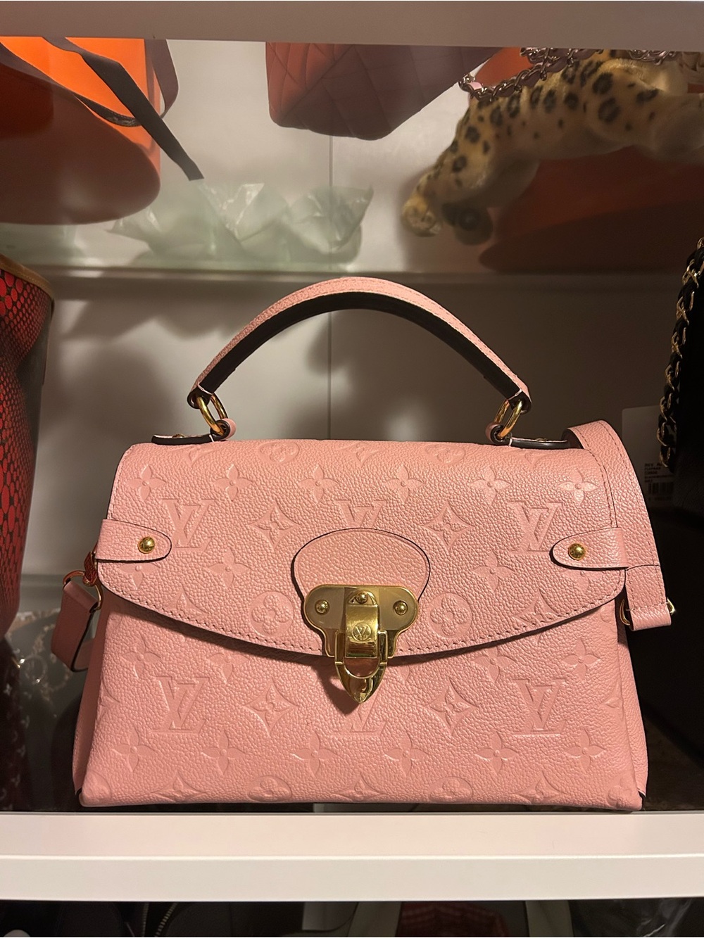 Louis Vuitton Pink Monogram Leather Top Handle Satchel